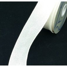 2.5 Inch Cream With Silver Faux Burlap Wired Ribbon, 25 Yards Per Spool (Lot of 1 Spool) SALE ITEM